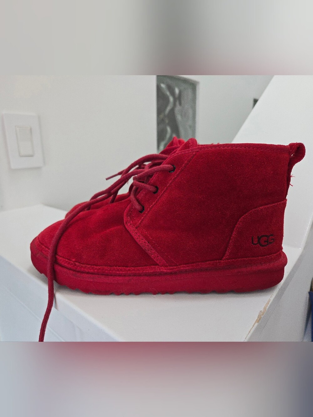 UGG Red Neumel Shearling Sheep Skin Boots Size 7